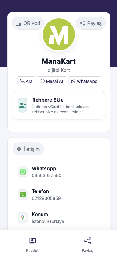 ManaKart profil örneği